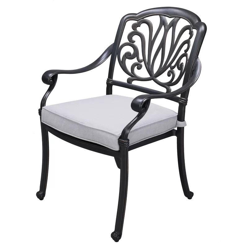 Modern Dining Armchair With Cushion Cast Silver (YB002)