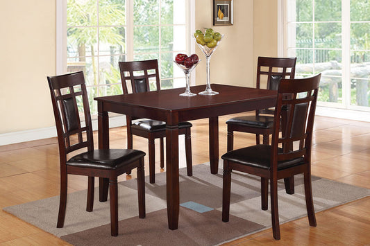 F2232 5-Pcs Dining Set Wooden Espresso