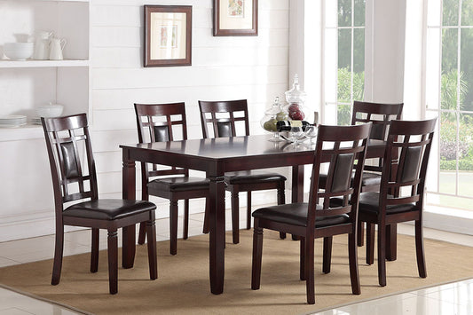 F2294 7-Pcs Dining Set 6 Chairs Espresso