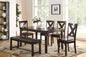 Roy 6-Pcs Dining Set  (TABLE+4 CHAIRS+BENCH)