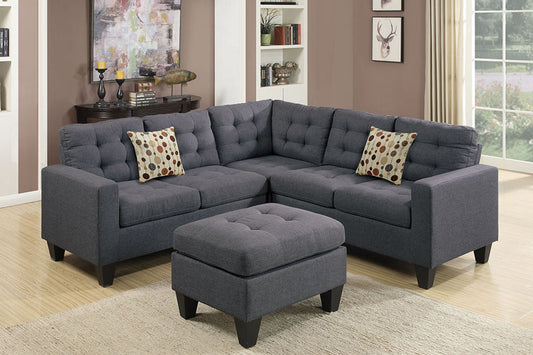 F6935 Blue Gray Sectional Sofa Set by Poundex
