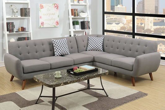 F6961 2-Pcs Sectional Sofa Grey