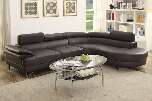 F6969 2-Pcs Sectional Sofa Brown