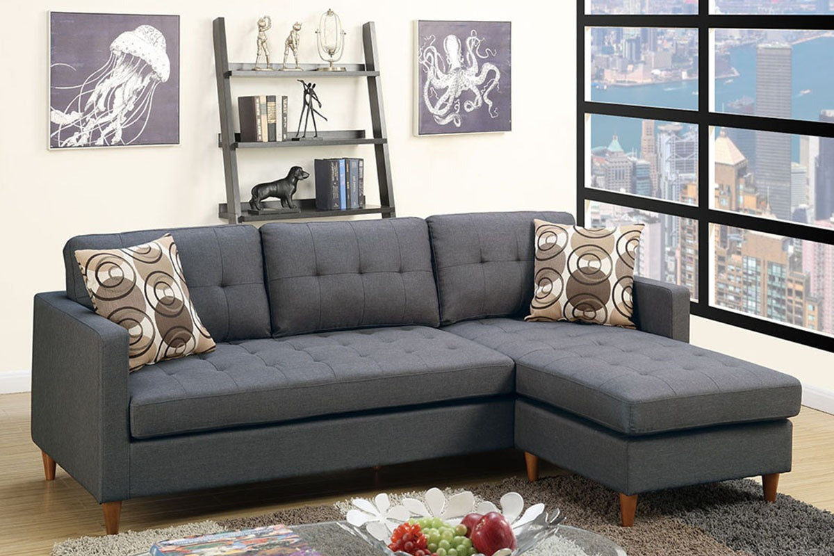 F7094 Sectional Sofa Blue Grey