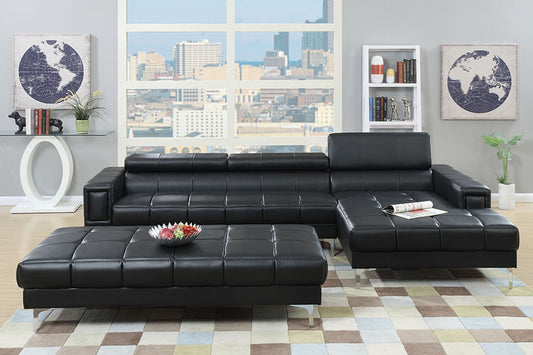 F7363  2-Pcs Sectional Black