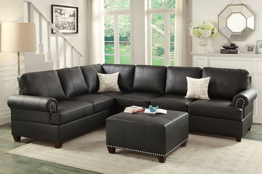 F7769 2-Pcs Sectional Sofa Black