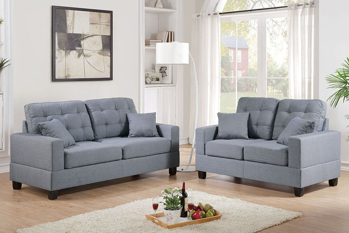 F7858 2-Pcs Sofa Set Grey