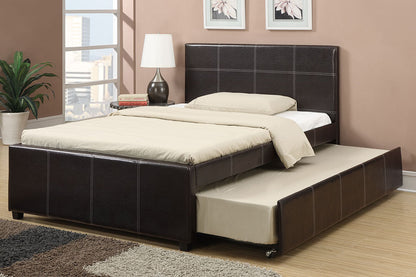 F9214F Full Size Bed + Twin Trundle W/ Slats Espresso