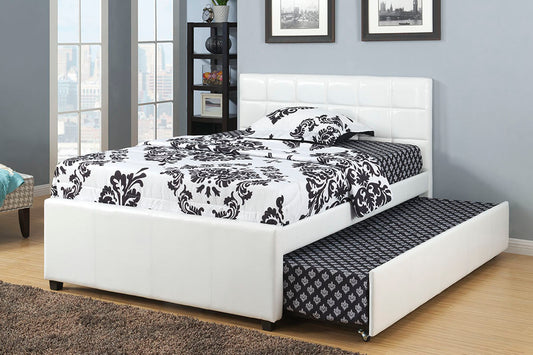 F9216T Twin Size Bed + Trundle W/ Slats White