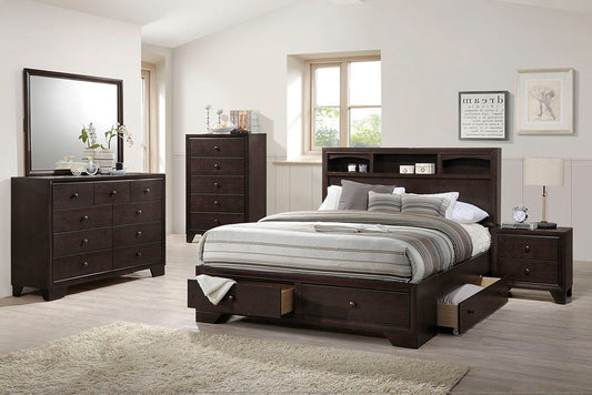 F9326Q Queen Bed Dark Brown