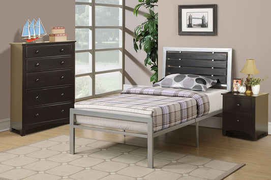 F9412T Twin Size Bed Silver