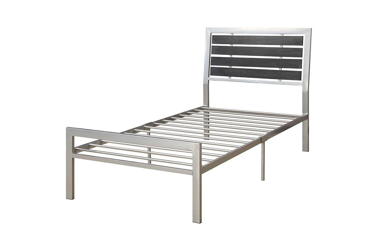 F9412T Twin Size Bed Silver