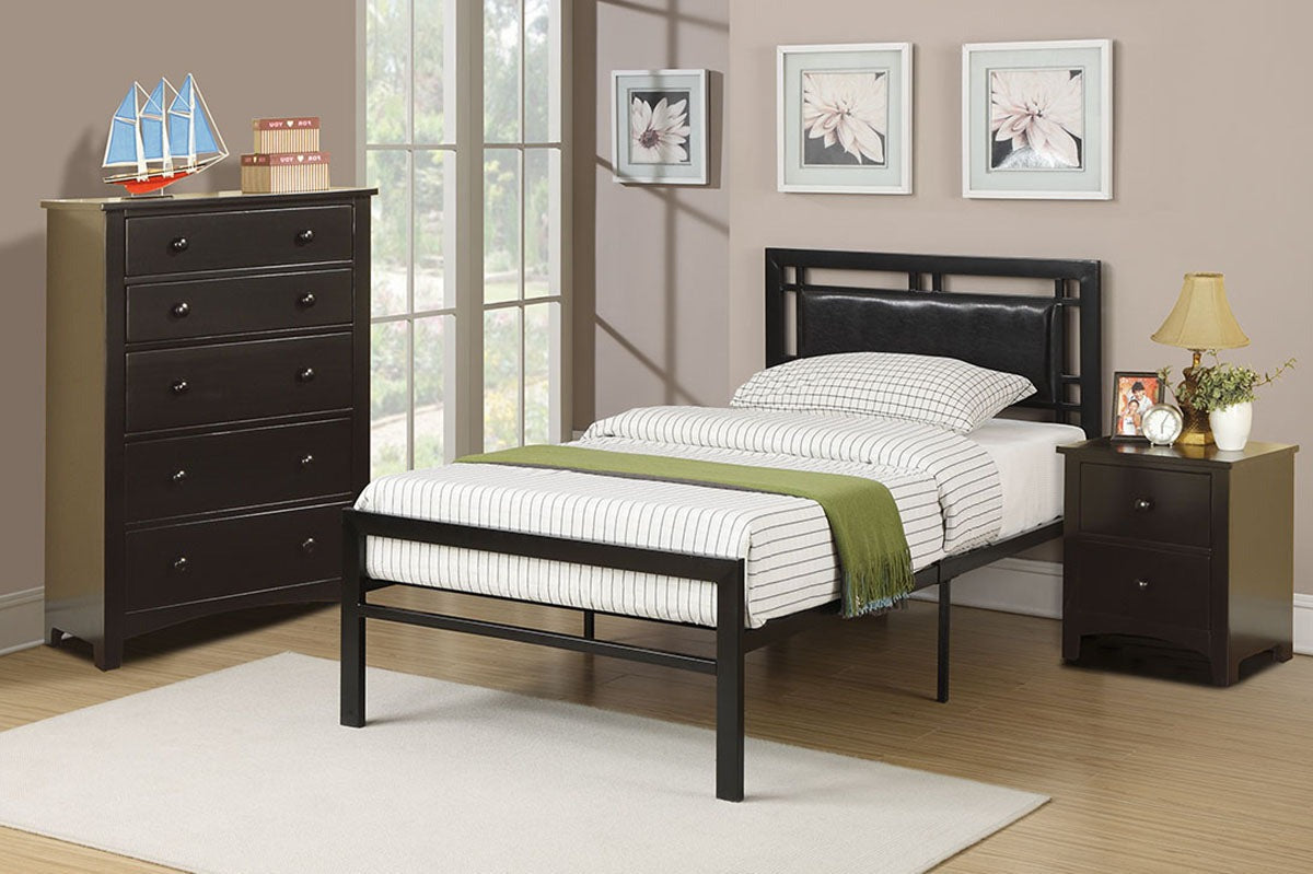 F9413T Twin Size Bed Black