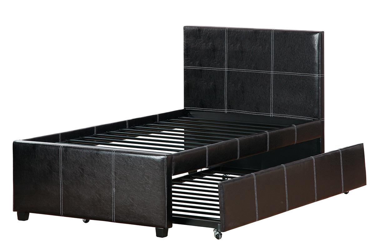 F9214F Full Size Bed + Twin Trundle W/ Slats Espresso