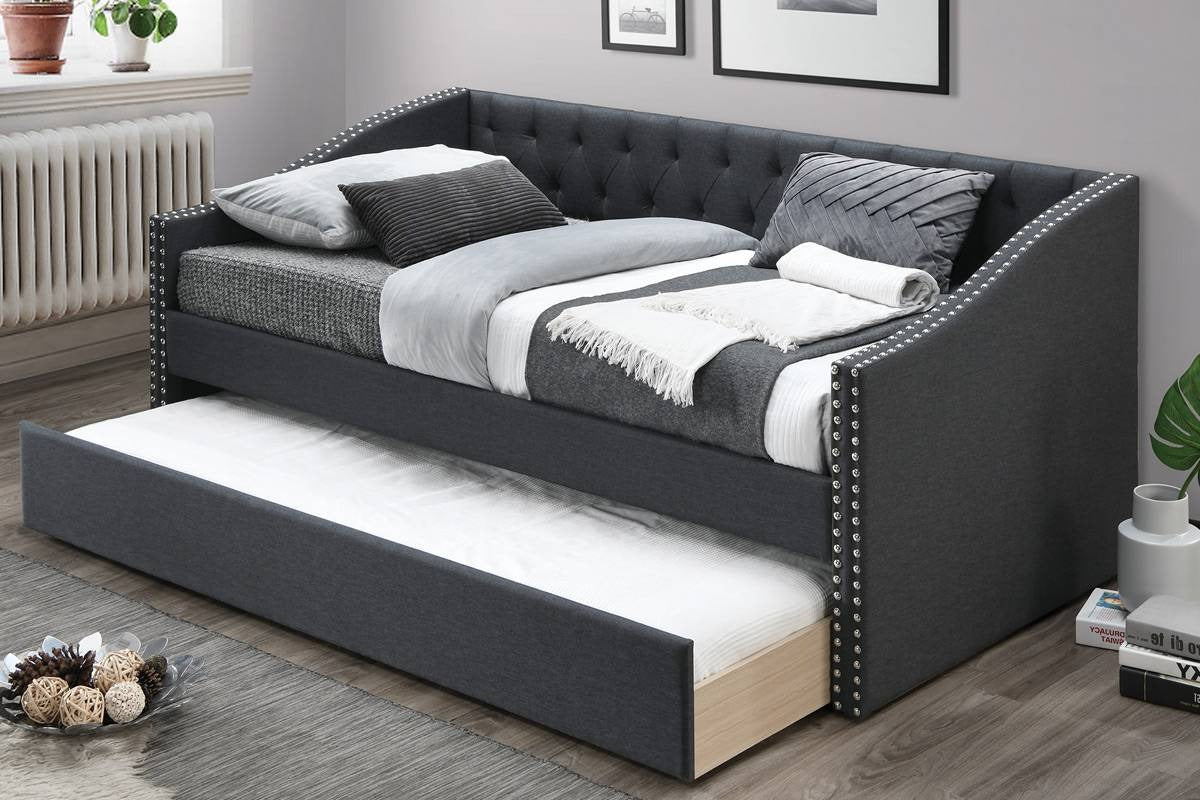 F9454 Day Bed w/ Slats + Trundle Charcoal