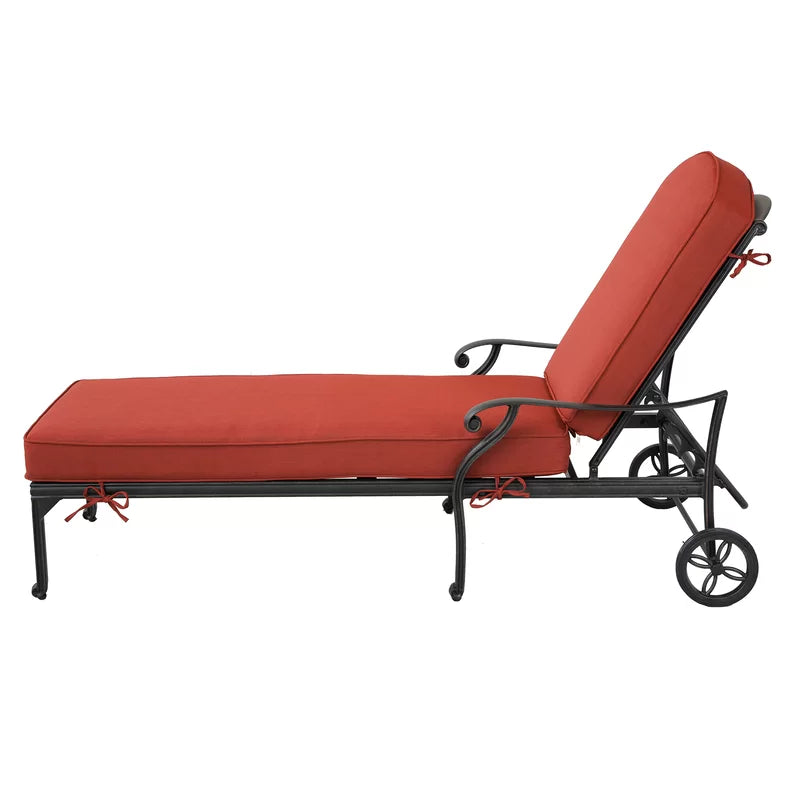 Chaise Lounger with Cushion-Teracotta
