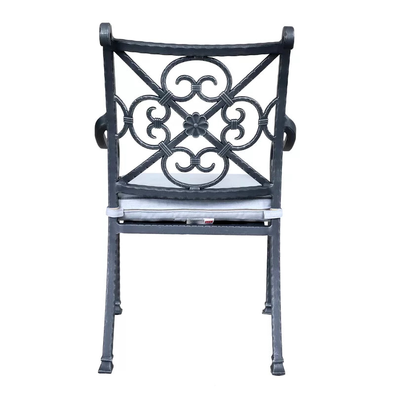 Outdoor Stacking Arm Chair with Cushion
