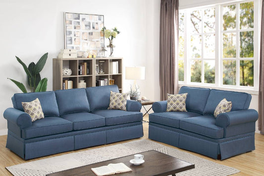 F6443 2-PCS Sofa Set Blue