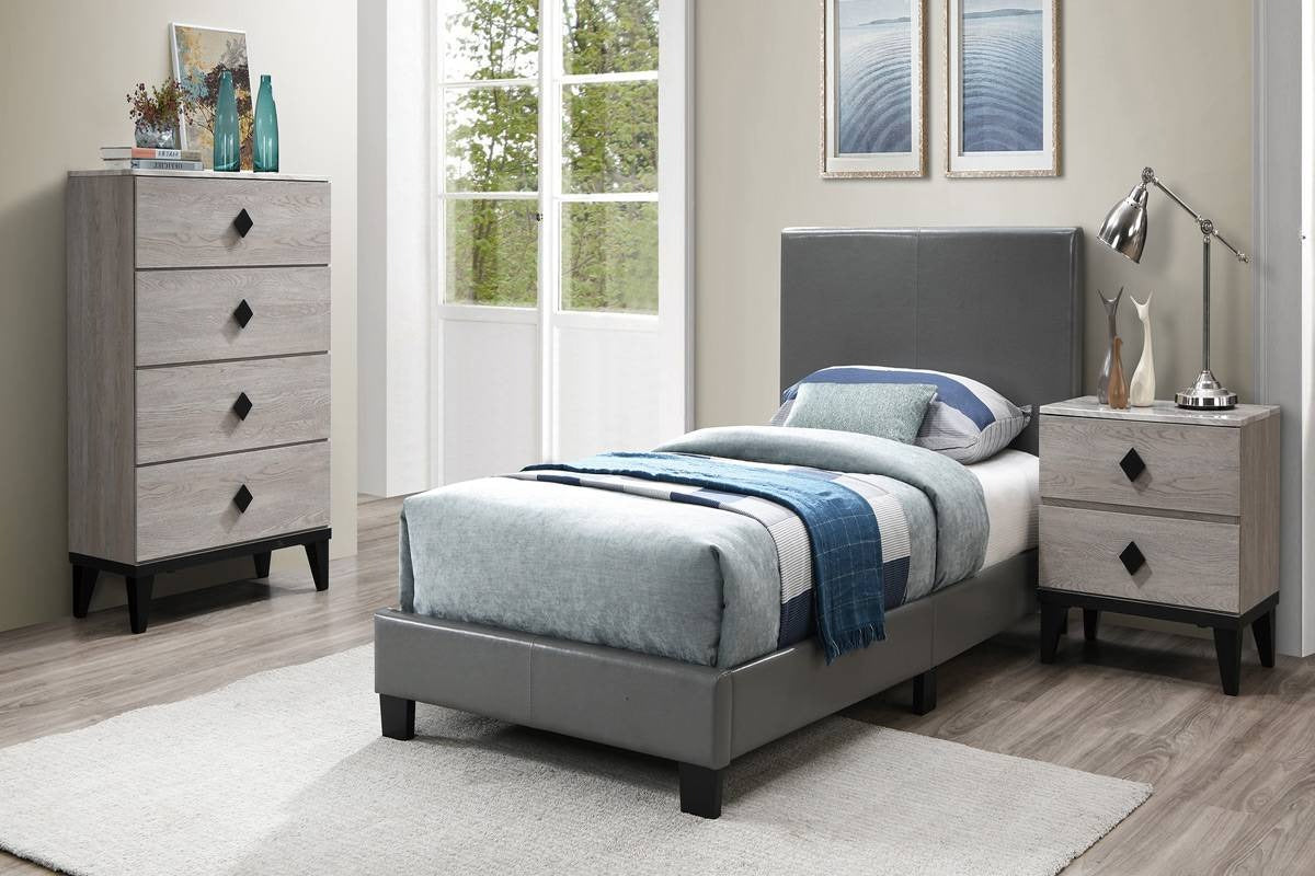 F9226T Twin Bed Grey