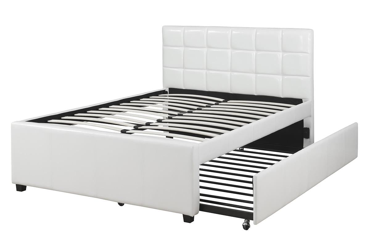 F9216F Full Size Bed w/ Trundle White