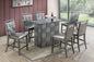 F1786Metallic Grey Counter Height Chair (set of 2)