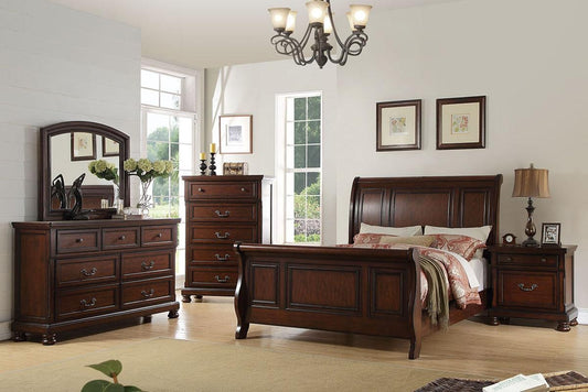 F9289EK Eastern King Bed Cherry Brown