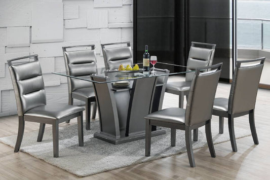 F1784 Metallic Grey Dining Chair