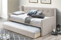 F9458 Day Bed w/ Slats + Trundle Burlap Light Brown