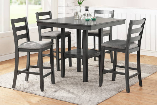 F2552 5-PCS Counter Height Dining Set (TABLE+4 HEIGHT CHAIRS)