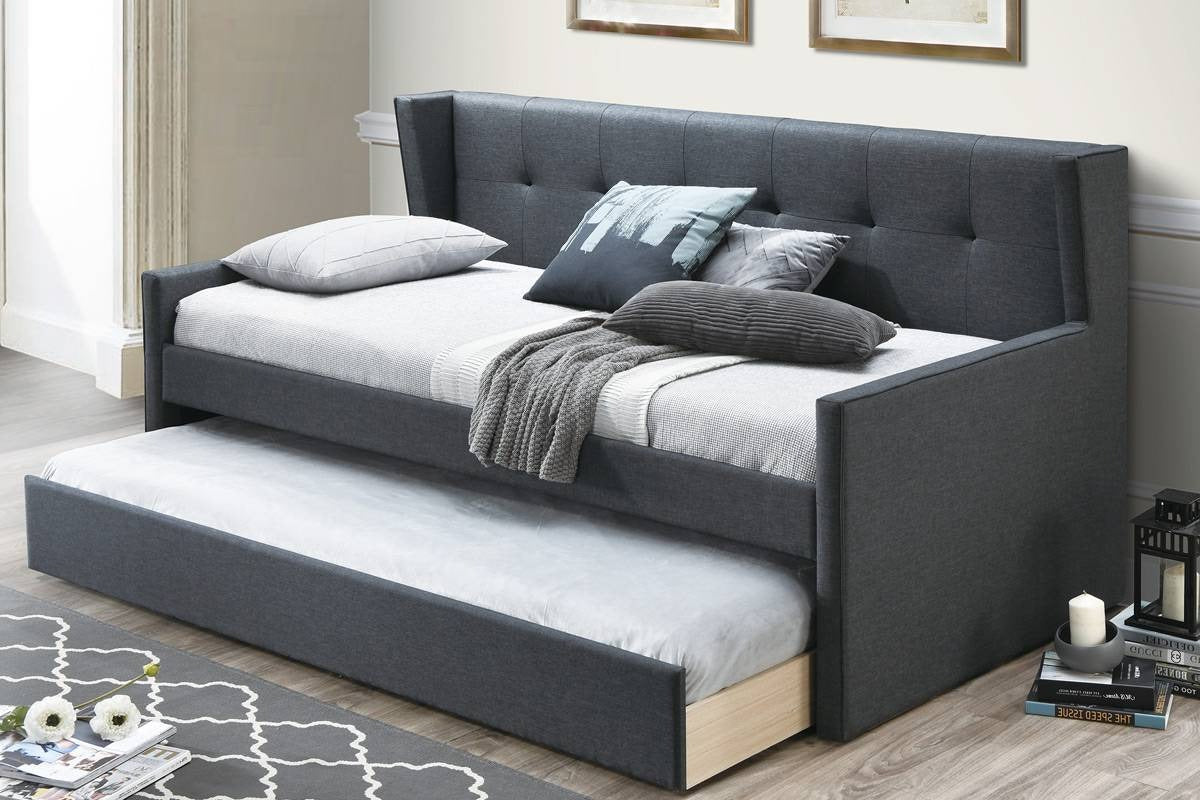 F9457 Day Bed w/ Slats + Trundle Charcoal