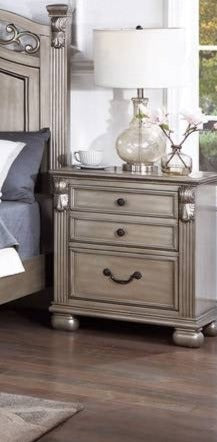 F5496 2 Drawers Wooden Nightstand Classic