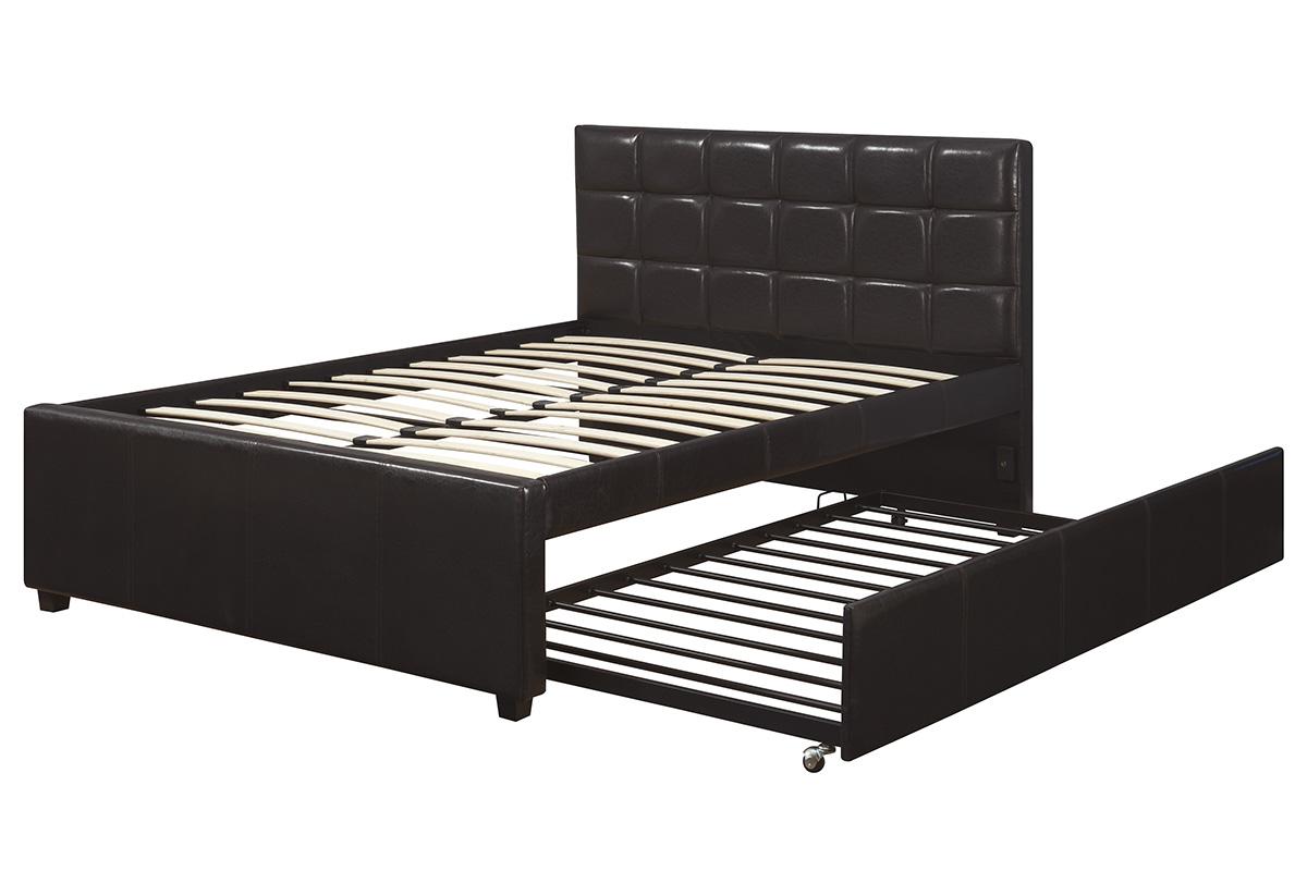 F9215T Twin Size Bed + Trundle W/ Slats Espresso